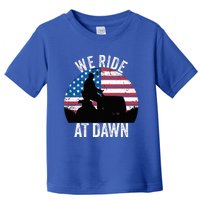 We Ride At Dawn Lawnmower Lawn Mowing Funny Dad Vintage Toddler T-Shirt