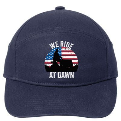 We Ride At Dawn Lawnmower Lawn Mowing Funny Dad Vintage 7-Panel Snapback Hat