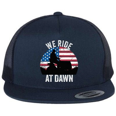 We Ride At Dawn Lawnmower Lawn Mowing Funny Dad Vintage Flat Bill Trucker Hat