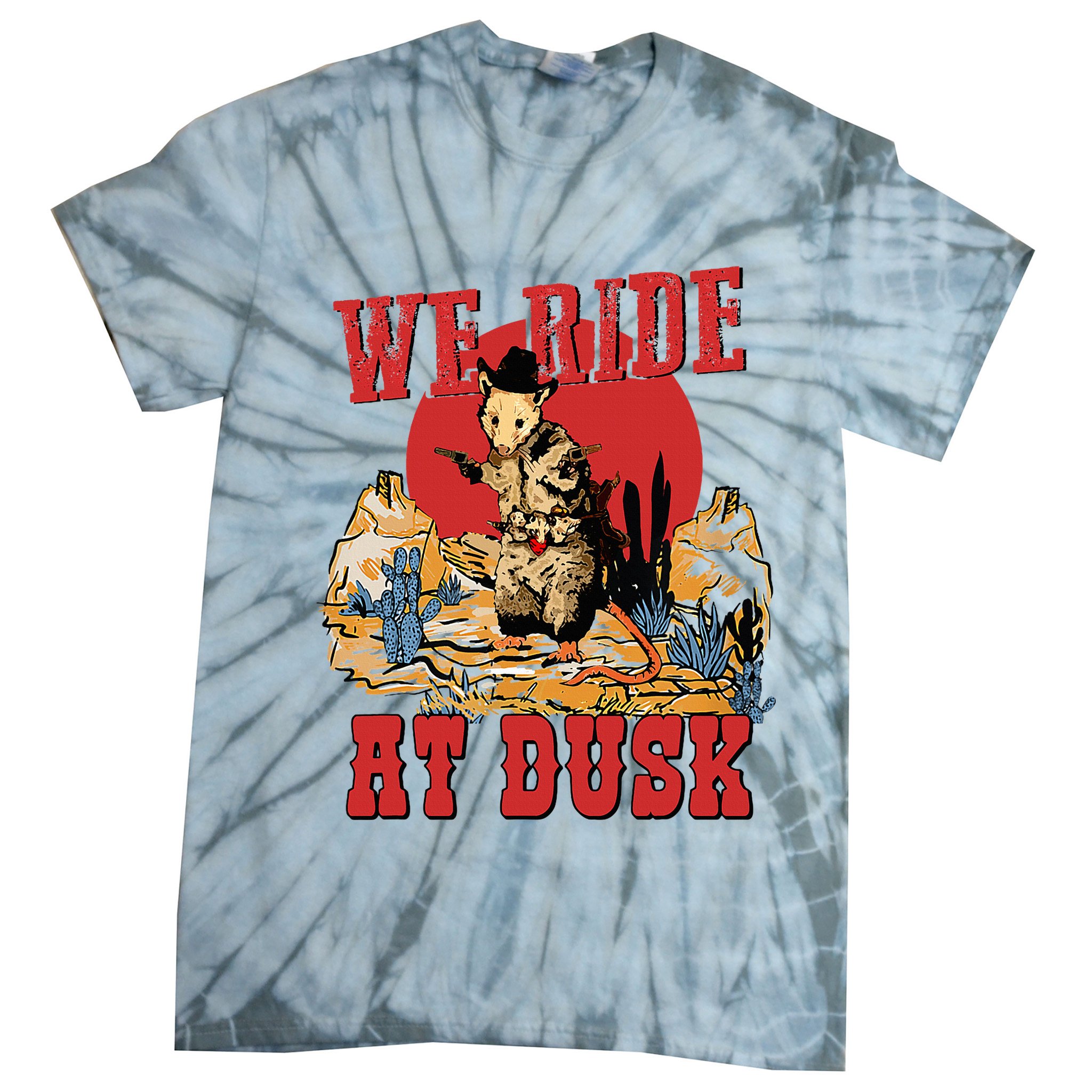 We Ride At Dusk Vintage Opossum Animal Trash Team Tie-Dye T-Shirt