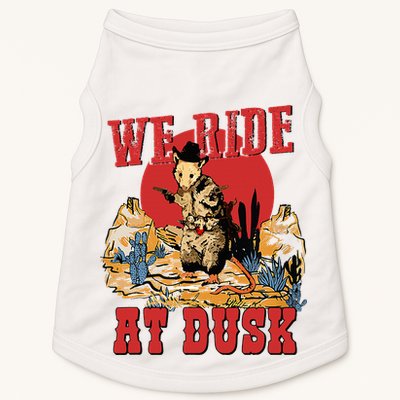 We Ride At Dusk Vintage Opossum Animal Trash Team Doggie Tank