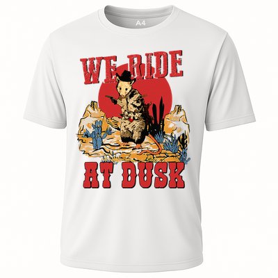 We Ride At Dusk Vintage Opossum Animal Trash Team Performance Shirt