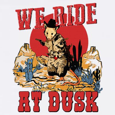 We Ride At Dusk Vintage Opossum Animal Trash Team T-Shirt