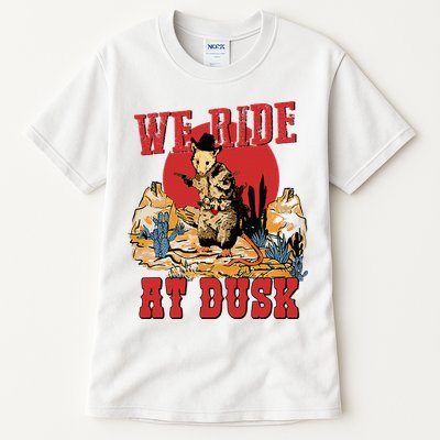We Ride At Dusk Vintage Opossum Animal Trash Team Tall T-Shirt