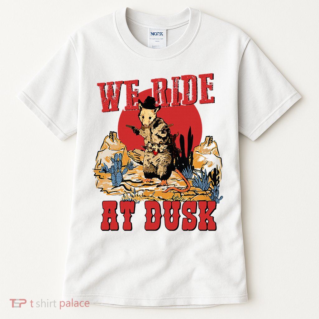We Ride At Dusk Vintage Opossum Animal Trash Team Tall T-Shirt