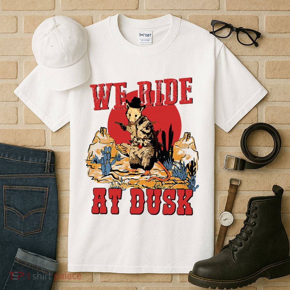 We Ride At Dusk Vintage Opossum Animal Trash Team Tall T-Shirt