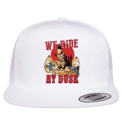 We Ride At Dusk Vintage Opossum Animal Trash Team Flatbill Hat