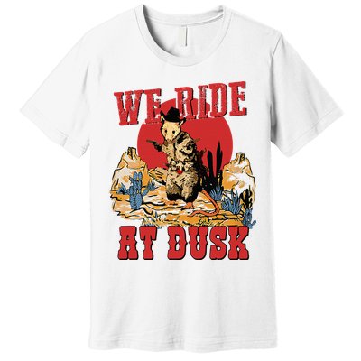 We Ride At Dusk Vintage Opossum Animal Trash Team Premium T-Shirt