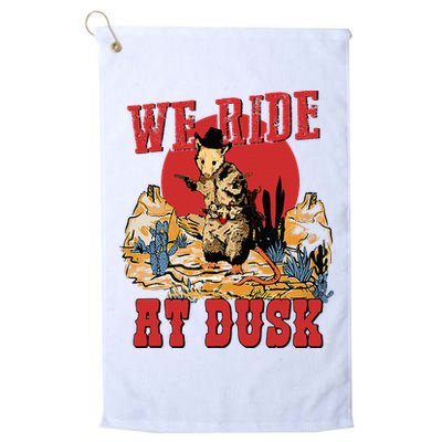 We Ride At Dusk Vintage Opossum Animal Trash Team Golf Towel