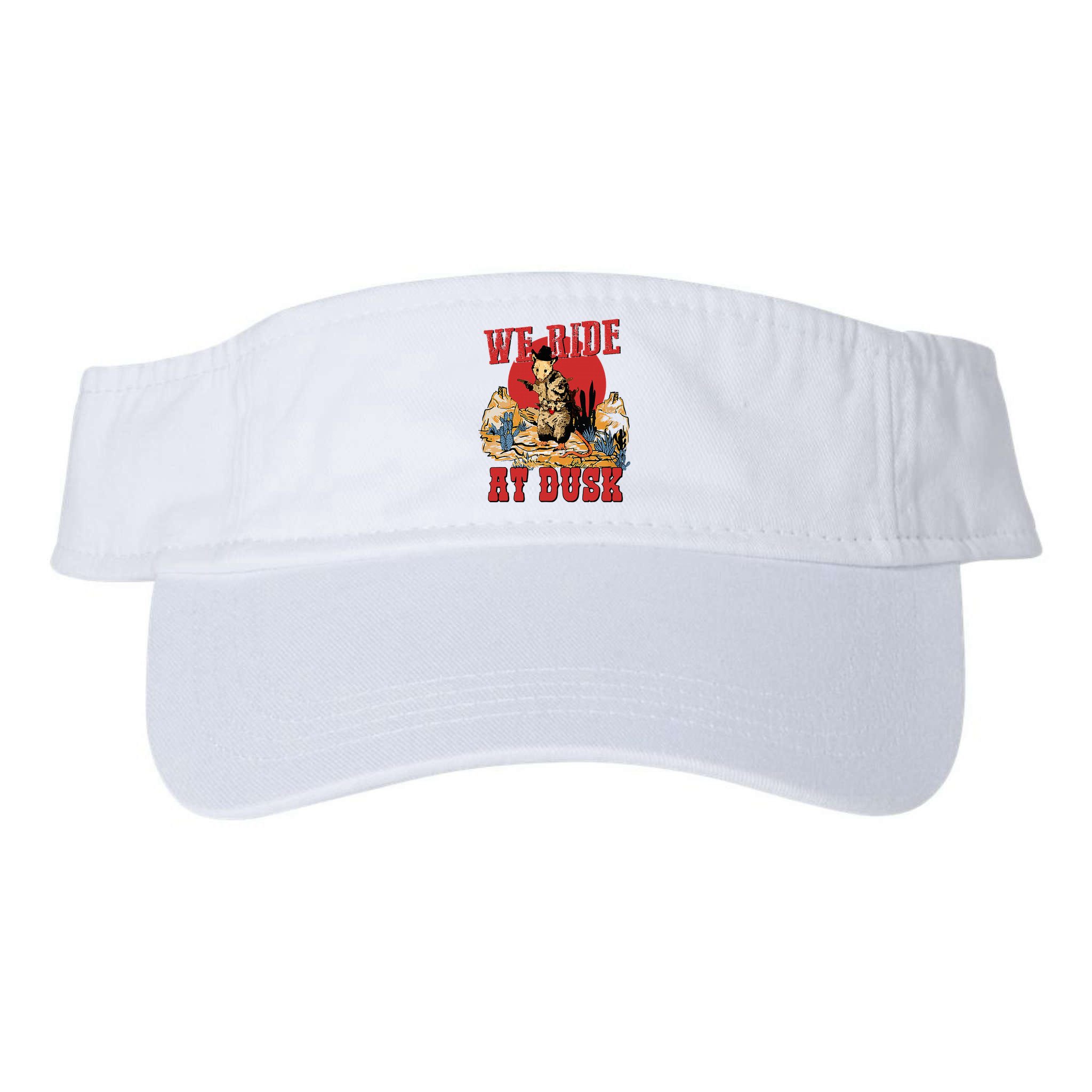 We Ride At Dusk Vintage Opossum Animal Trash Team Visor