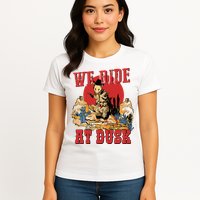 We Ride At Dusk Vintage Opossum Animal Trash Team Womens T-Shirt