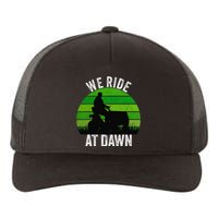 We Ride At Dawn Lawnmower Lawn Mowing Funny Dad Vintage Yupoong Adult 5-Panel Trucker Hat