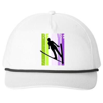 Wo Retro Alpine Ski Jumping Jumper Female Competition Meaningful Gift Snapback Five-Panel Rope Hat