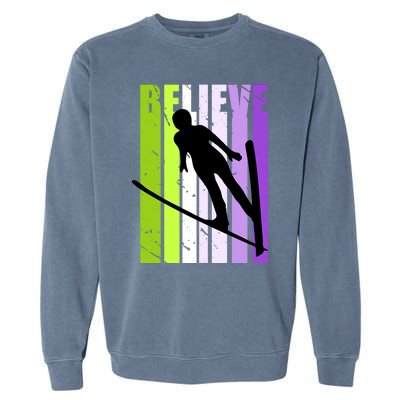 Wo Retro Alpine Ski Jumping Jumper Female Competition Meaningful Gift Garment-Dyed Sweatshirt