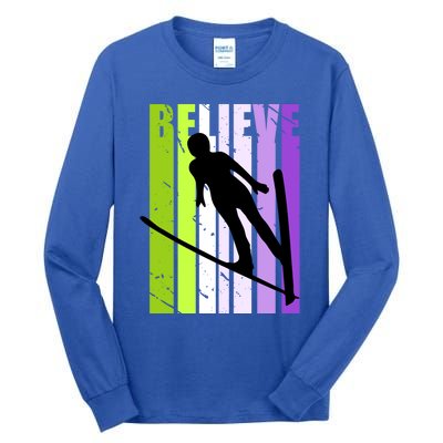 Wo Retro Alpine Ski Jumping Jumper Female Competition Meaningful Gift Tall Long Sleeve T-Shirt