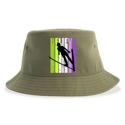 Wo Retro Alpine Ski Jumping Jumper Female Competition Meaningful Gift Sustainable Bucket Hat