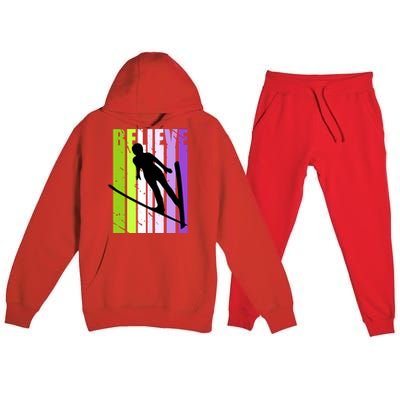 Wo Retro Alpine Ski Jumping Jumper Female Competition Meaningful Gift Premium Hooded Sweatsuit Set