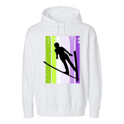 Wo Retro Alpine Ski Jumping Jumper Female Competition Meaningful Gift Garment-Dyed Fleece Hoodie