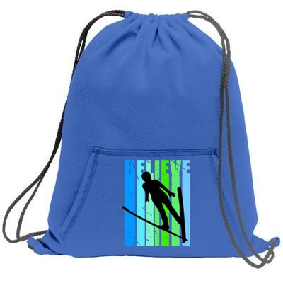 Wo Retro Alpine Ski Jumping Jumper Female Competition Funny Gift Sweatshirt Cinch Pack Bag