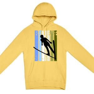 Wo Retro Alpine Ski Jumping Jumper Female Competition Gift Premium Pullover Hoodie