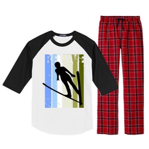 Wo Retro Alpine Ski Jumping Jumper Female Competition Gift Raglan Sleeve Pajama Set