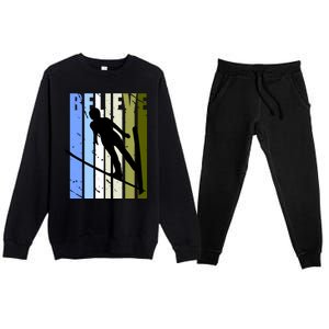 Wo Retro Alpine Ski Jumping Jumper Female Competition Gift Premium Crewneck Sweatsuit Set