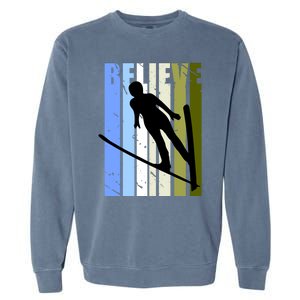 Wo Retro Alpine Ski Jumping Jumper Female Competition Gift Garment-Dyed Sweatshirt