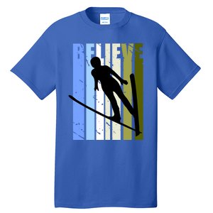 Wo Retro Alpine Ski Jumping Jumper Female Competition Gift Tall T-Shirt