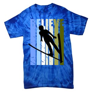 Wo Retro Alpine Ski Jumping Jumper Female Competition Gift Tie-Dye T-Shirt