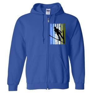 Wo Retro Alpine Ski Jumping Jumper Female Competition Gift Full Zip Hoodie