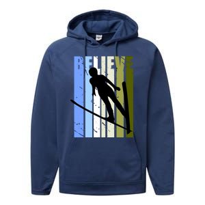 Wo Retro Alpine Ski Jumping Jumper Female Competition Gift Performance Fleece Hoodie