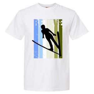 Wo Retro Alpine Ski Jumping Jumper Female Competition Gift Garment-Dyed Heavyweight T-Shirt