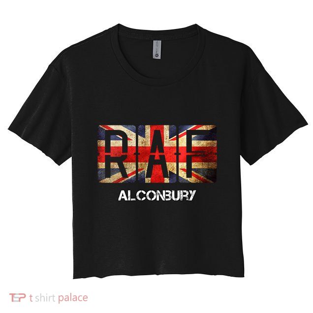 Women RAF Alconbury Vintage Distressed Airforce Crop Top