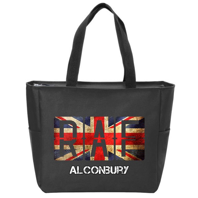 Women RAF Alconbury Vintage Distressed Airforce Zip Tote Bag