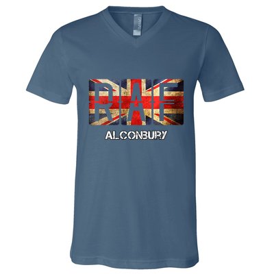 Women RAF Alconbury Vintage Distressed Airforce V-Neck T-Shirt
