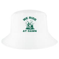 We Ride At Dawn Lawnmower Funny Fathers Day Lawn Mowing Cool Comfort Performance Bucket Hat