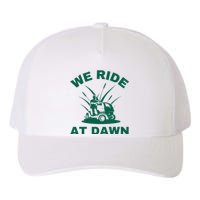 We Ride At Dawn Lawnmower Funny Fathers Day Lawn Mowing Yupoong Adult 5-Panel Trucker Hat