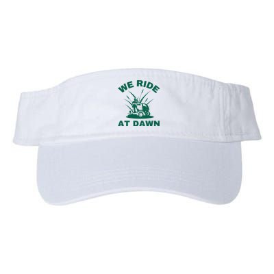 We Ride At Dawn Lawnmower Funny Fathers Day Lawn Mowing Valucap Bio-Washed Visor