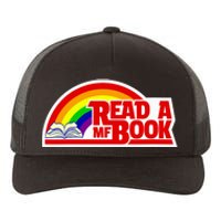 Wo Read a MF Book Reading Bookworm Funny Vintage Retro Rainbow V-Neck Yupoong Adult 5-Panel Trucker Hat