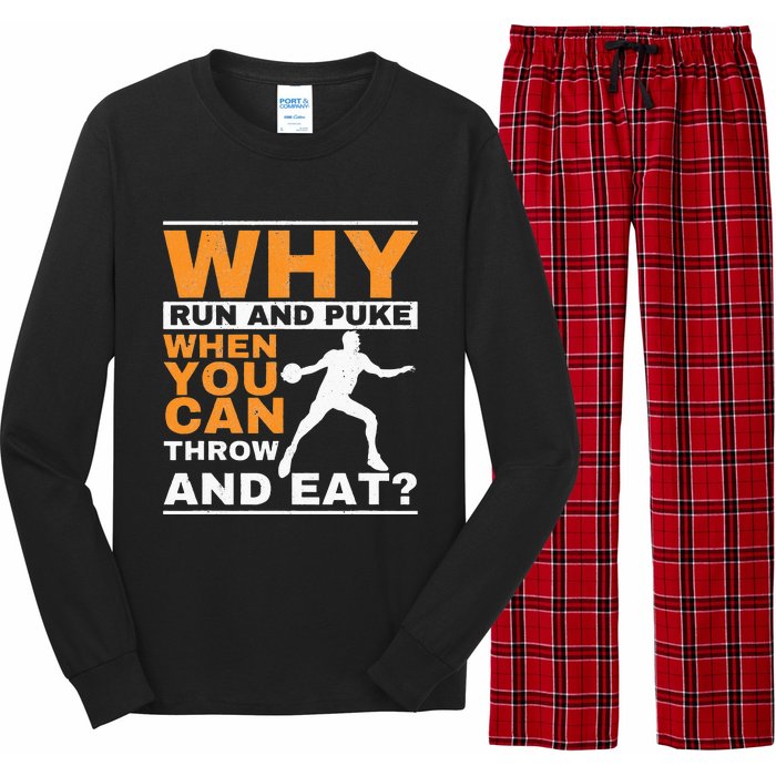 Why Run And Puke Discus Thrower Throw Tack And Field Discus Long Sleeve Pajama Set