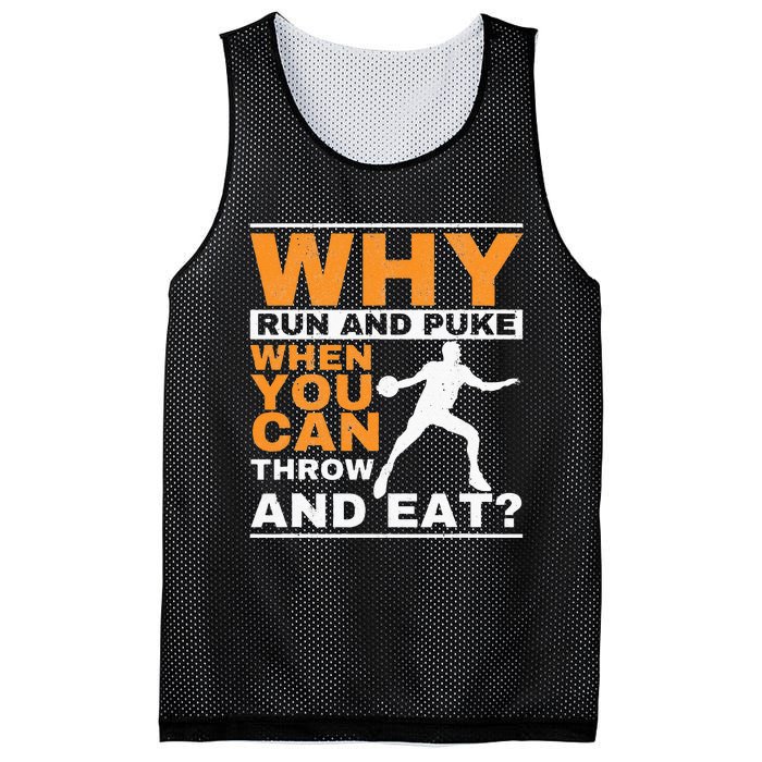 Why Run And Puke Discus Thrower Throw Tack And Field Discus Mesh Reversible Basketball Jersey Tank