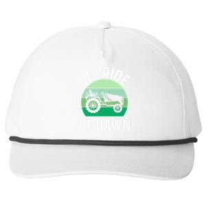 We Ride At Dawn Lawnmower Lawn Mowing Dad Yard Work Snapback Five-Panel Rope Hat