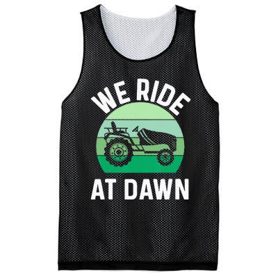 We Ride At Dawn Lawnmower Lawn Mowing Dad Yard Work Mesh Reversible Basketball Jersey Tank