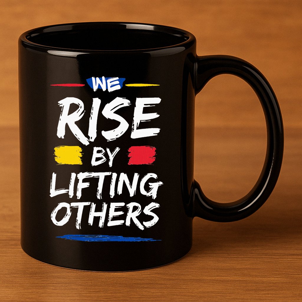 We Rise By Lifting Others Inspirational Quotes 11oz C Handle Ceramic Mug