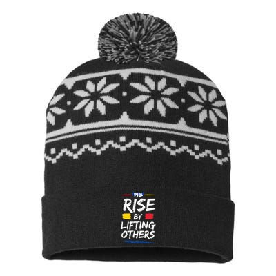 We Rise By Lifting Others Inspirational Quotes USA-Made Snowflake Beanie