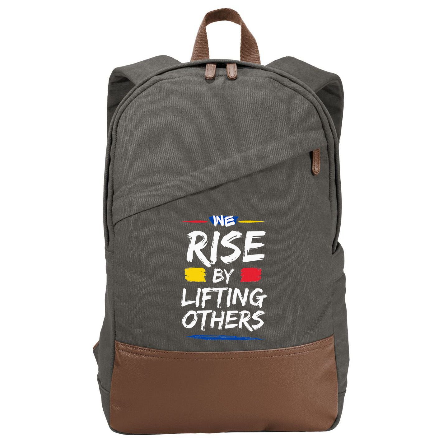 We Rise By Lifting Others Inspirational Quotes Cotton Canvas Backpack