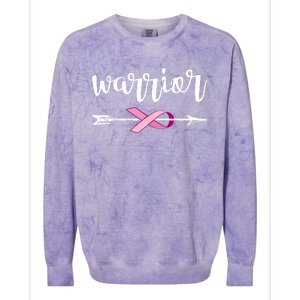 Warrior Ribbon Breast Cancer Awareness Colorblast Crewneck Sweatshirt