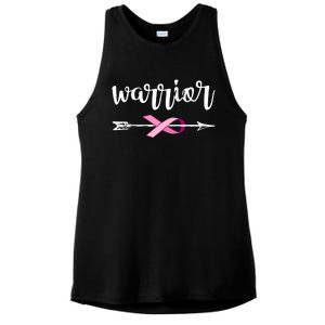 Warrior Ribbon Breast Cancer Awareness Ladies PosiCharge Tri-Blend Wicking Tank