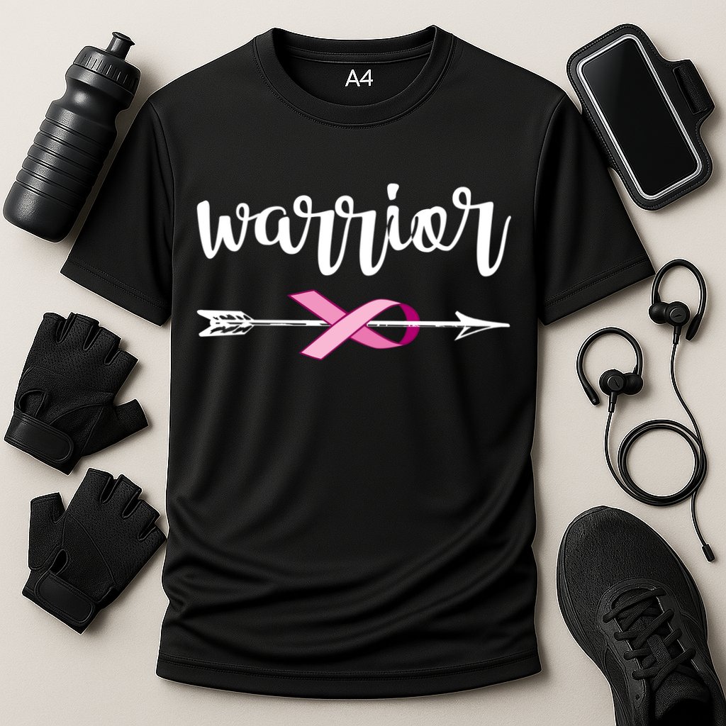 Warrior Ribbon Breast Cancer Awareness Cooling Performance Crew T-Shirt