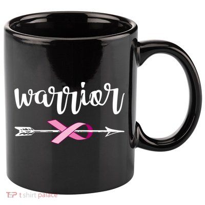 Warrior Ribbon Breast Cancer Awareness 11oz C Handle Ceramic Mug
